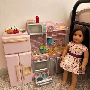 American girl doll and kitchen set